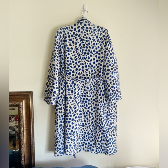 Maryam Nassir Zadeh Blue Leopard Print Coat S - Picture 4 of 4